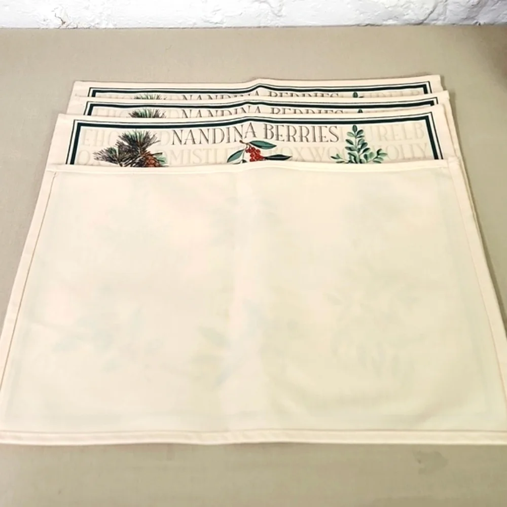 Vintage Williamsburg Canvas Winter Holiday Placemats